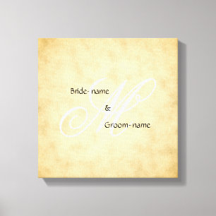 Toile Style Vintage de monogramme de mariage personnalis