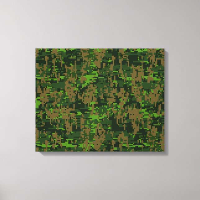Toile Style Woodland Camouflage numérique Décor Accent (Recto)
