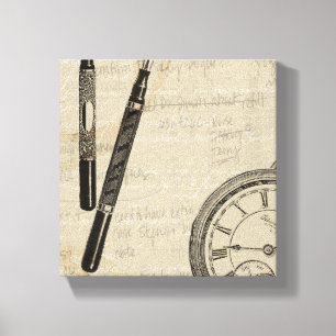 Toile Stylos-plumes et Watchface avec des notes