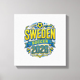 Toile Suède Football 2026 Football Gras Typographie Pays
