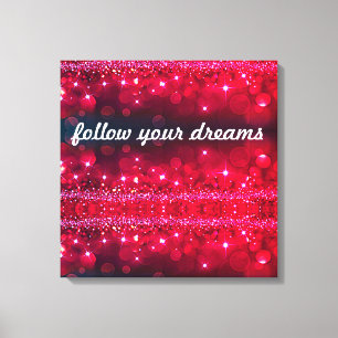 Toile Suivez vos rêves Cherry Sparkle Canvas Imprimer