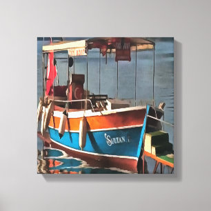 Toile Sultan Taxi Bateau Marmaris Art Nautique