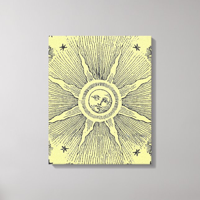 Toile Sun Stars Antique Nuit Ciel Médiéval Zodiac (Recto)