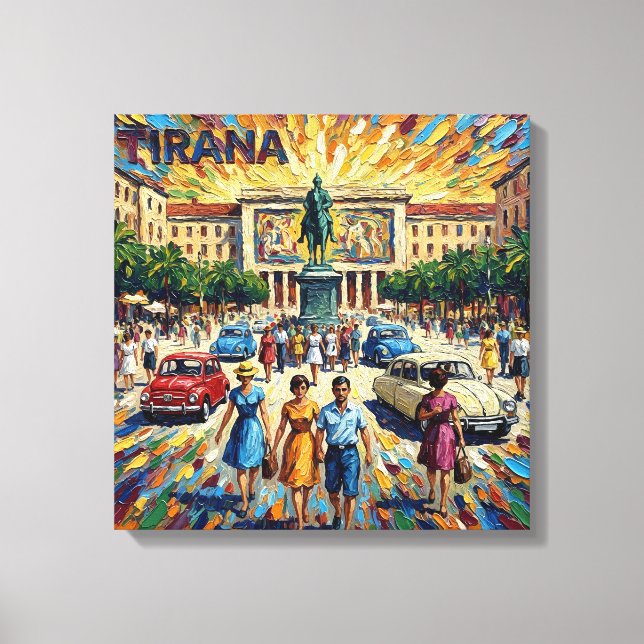 Toile Sunlit Tirana Square Elegance Canvas Art (Recto)