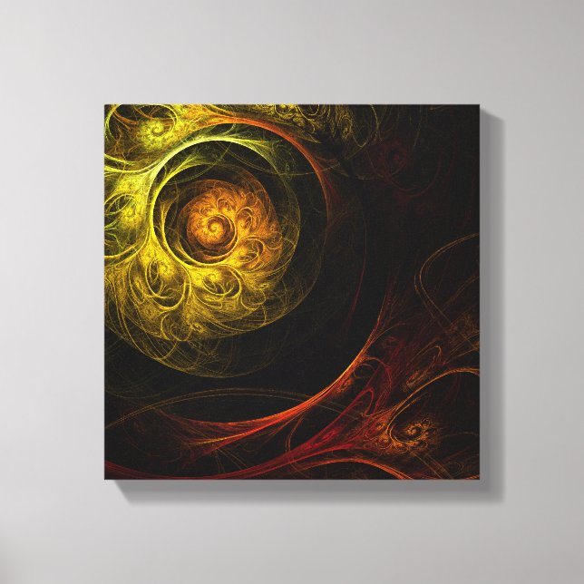 Toile Sunrise Floral Rouge Abstrait noir et blanc (Recto)