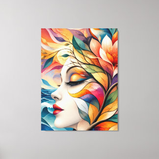 Toile Sunrise Mosaic Female Portrait