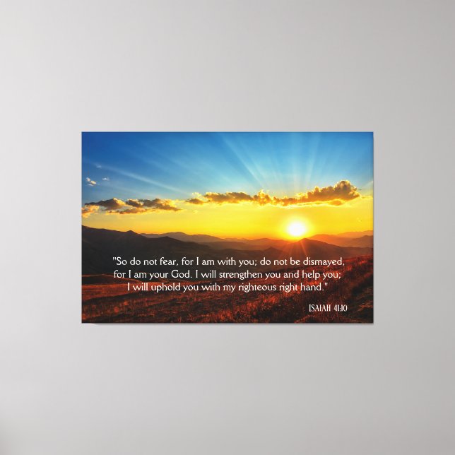 Toile Sunrise Mountain Ne Craignez Pas Ésaïe 41:10 (Recto)