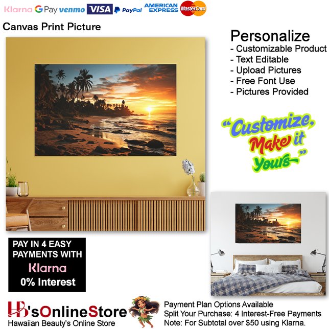 Toile Sunset Beach Imprimer Image 1 (Sunset Beach Canvas Print Picture 1.)