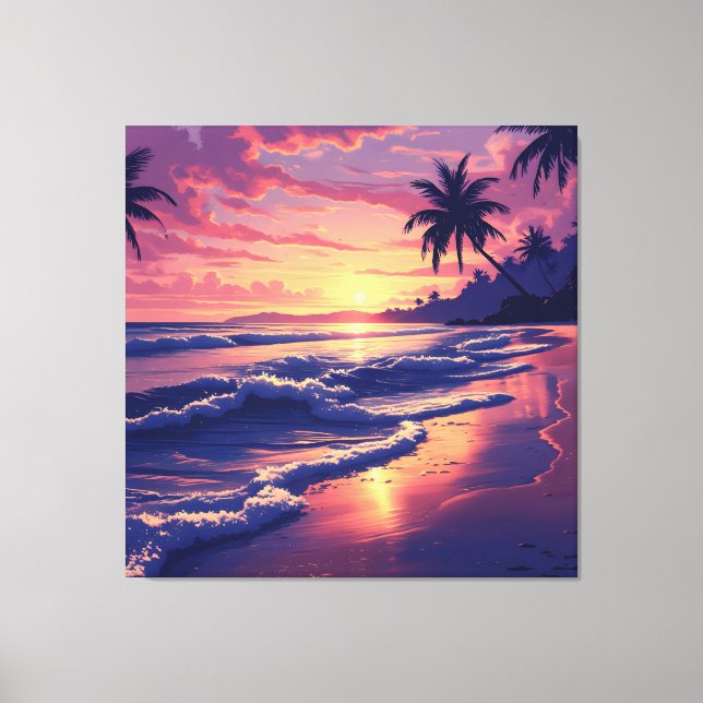 Toile Sunset Beach Serenity (Recto)