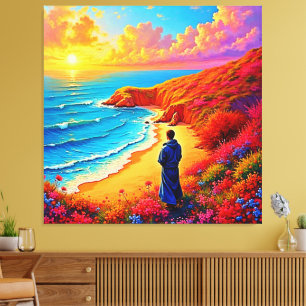 Toile Sunset Beach Solitude Design de sérénité
