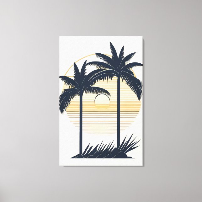 Toile Sunset Beach View Wall Art (Recto)
