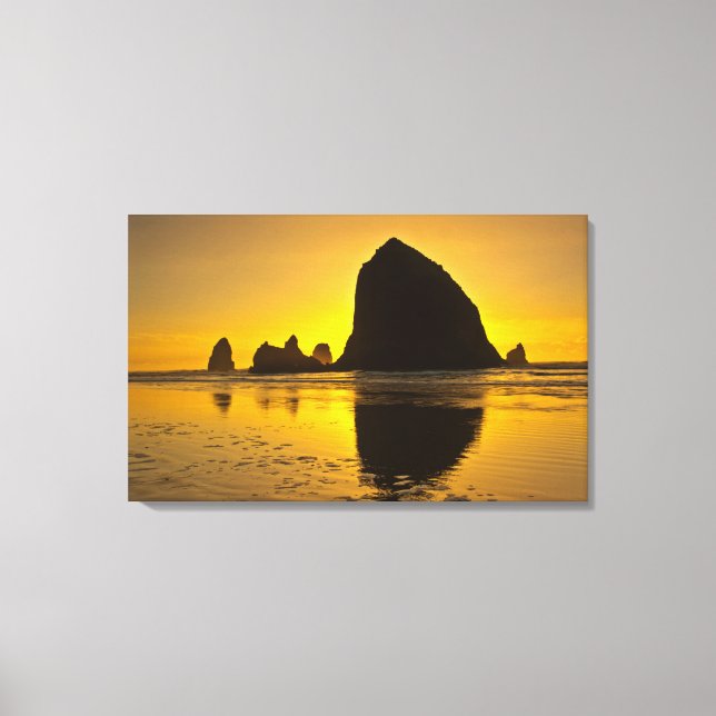 Toile Sunset, Cannon Beach, Oregon, États-Unis (Recto)