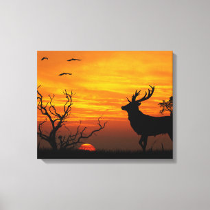 Toile Sunset Deer