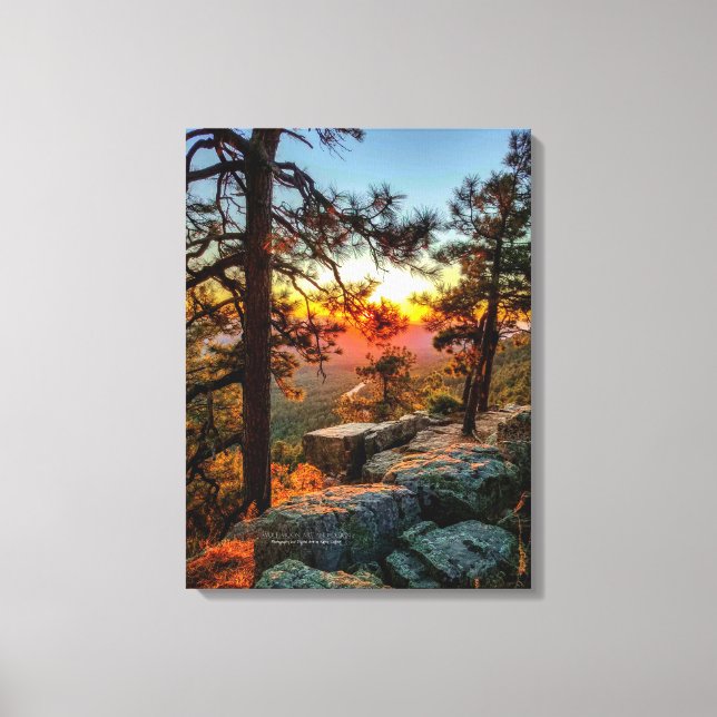 Toile Sunset Mogollon Rim Arizona Pine Trees 18x24 (Recto)