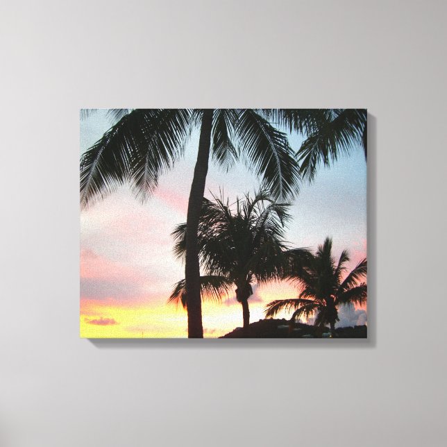 Toile Sunset Palms Tropical Paysage Photographie (Recto)
