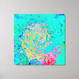 Toile Super Abstrait Rainbow Liquid Swirl