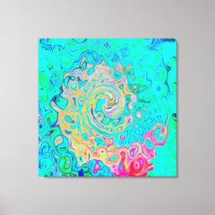 Toile Super Abstrait Rainbow Liquid Swirl