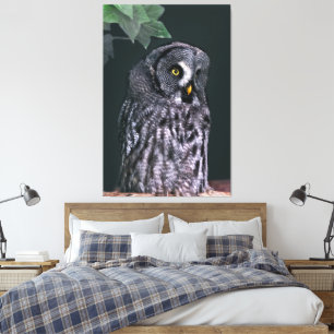 Toile Superbe Chouette grise d'Halloween, Art animalier