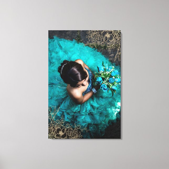 Toile Superbe superposition de photos florales Ajouter v (Recto)