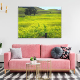 Toile Superbes champs de graines de moutarde Californie 