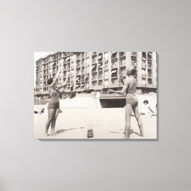 Toile Sur la plage de Cannes en 1935 (Recto)