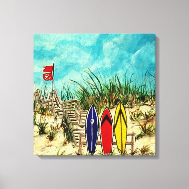 Toile surf surf art plage peinture à l'huile (Recto)
