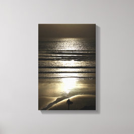 Toile Surfer du coucher de soleil à Polzeath