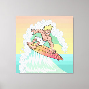 Toile Surfeur de coucher de soleil cool