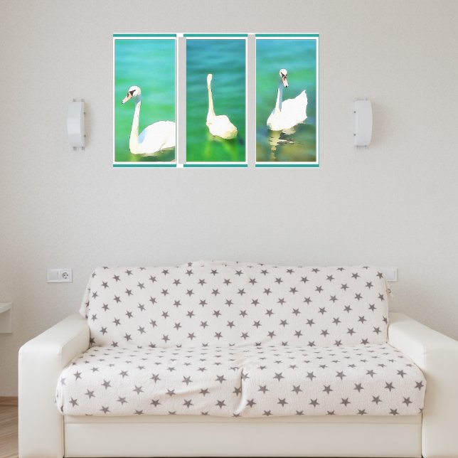 Toile Swans au lac Balaton - triptyque (Créateur téléchargé)