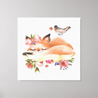 Toile Sweet Woodlands Baby Fox Floral