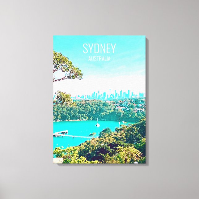 Toile Sydney Harbour Skyline view Mosman (Recto)