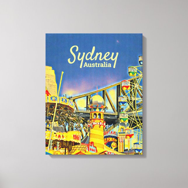 Toile Sydney Luna Park - carte de voyage (Recto)