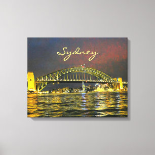 Toile Sydney par nuit Harbour Bridge Australie voyage