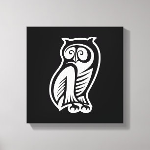 Toile Symbole de hibou blanc