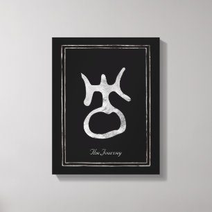 Toile Symbole de la planète Uranus stylisée en argent ma