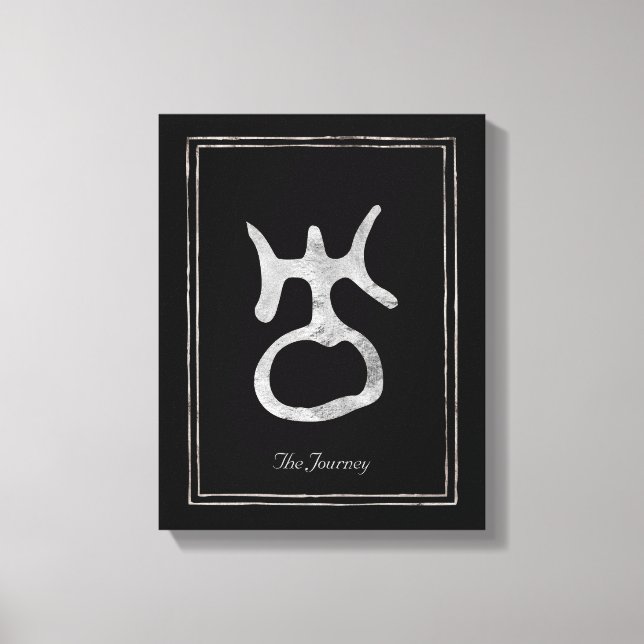 Toile Symbole de la planète Uranus stylisée en argent ma (Recto)