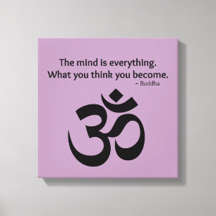 Toile Symbole de l'OM - citation de Bouddha