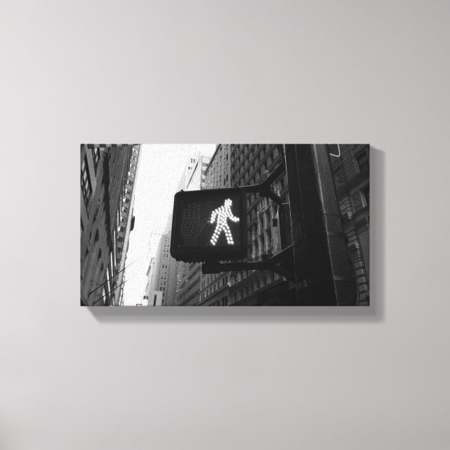 Toile Symbole de marche noir blanc de Manhattan New York (Recto)