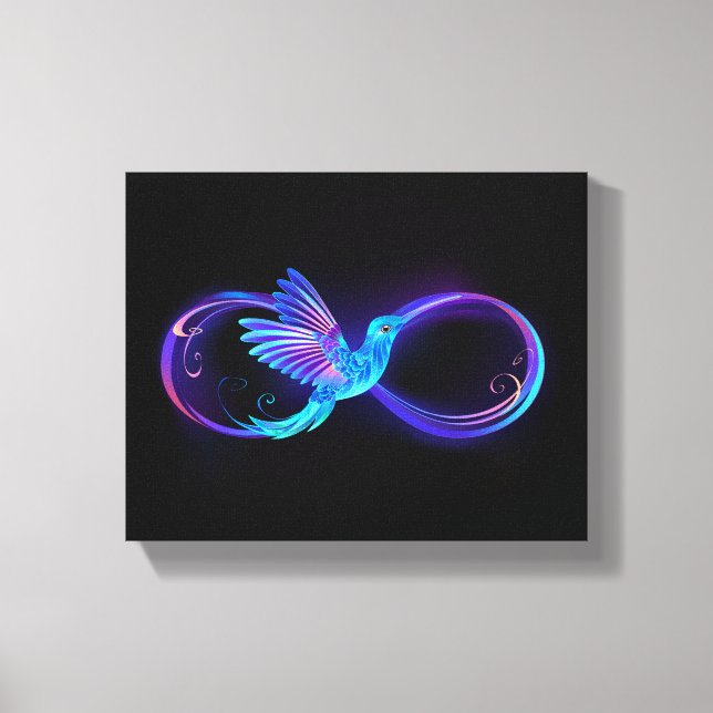 Toile Symbole de Neon Infinity par Glowing Hummingbird (Recto)