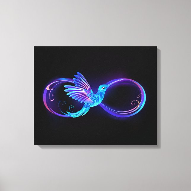 Toile Symbole de Neon Infinity par Glowing Hummingbird (Recto)