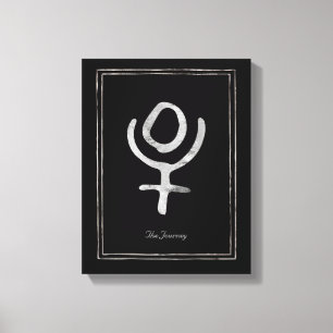 Toile Symbole de planète Pluto stylisée en argent martel