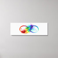Symbole d'infini avec plume arc-en-ciel