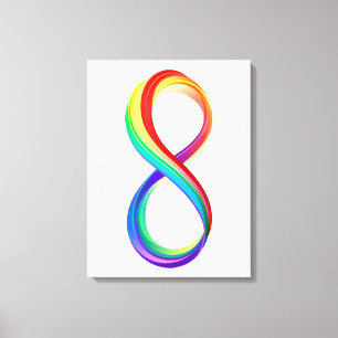 Toile Symbole d'infinité arc-en-ciel stratifié