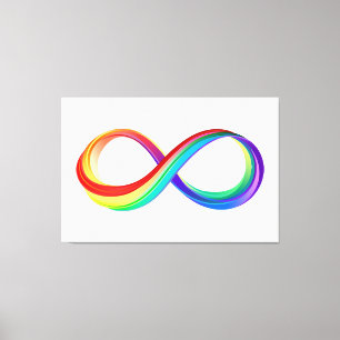 Toile Symbole d'infinité arc-en-ciel stratifié