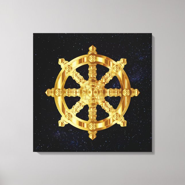 Toile Symbole du dharma d'or Bouddhisme et hindouisme (Recto)