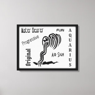 Toile Symbole et signe Zodiaque Aquarius encadrés