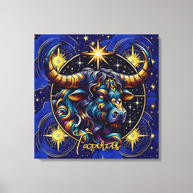 Toile SYMBOLE Horoscope Taurus Zodiaque Astrologie (Recto)