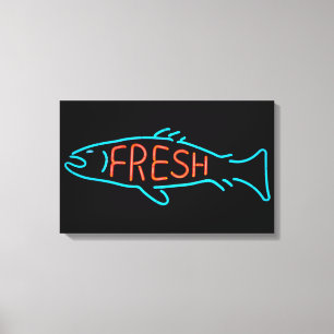 TOILE SYMBOLE NEON DU POISSON FRICE