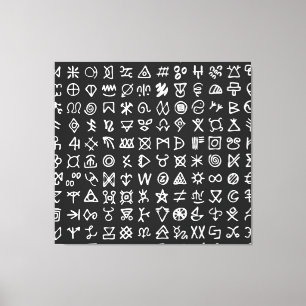 Toile Symboles de runes : police sans couture ancienne.