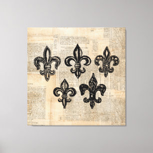 Toile Symboles Fleur de Lis vintage Fleur de lis Art